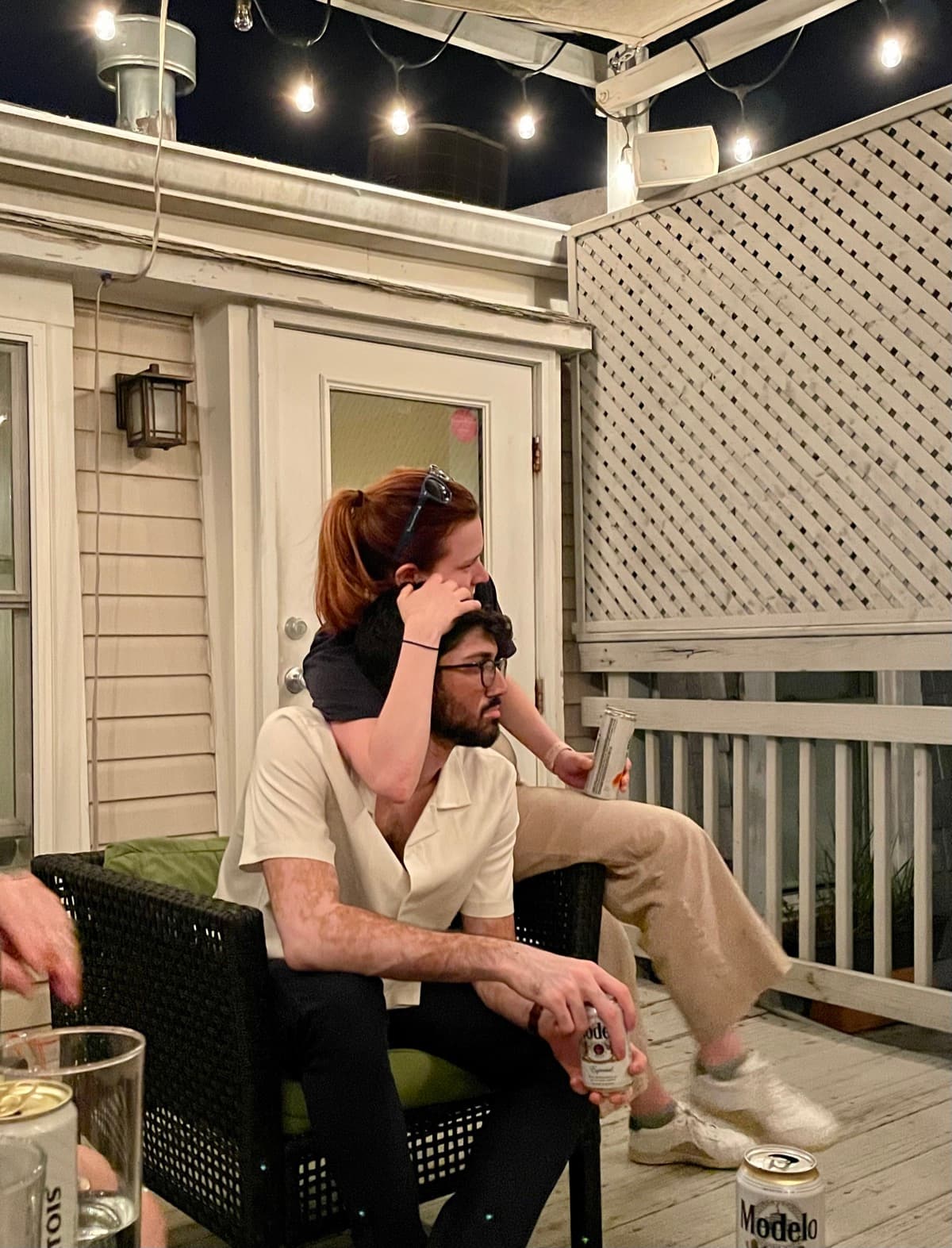 Blake and Amit on the porch
